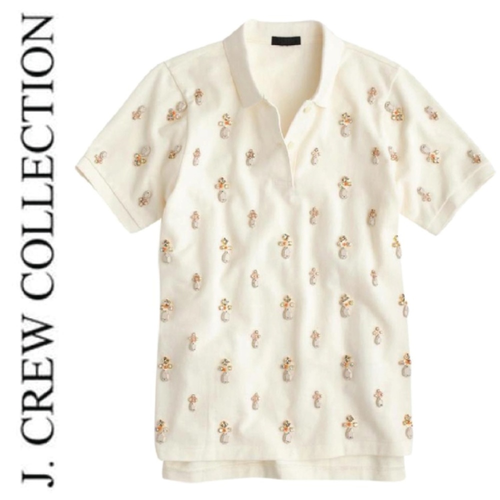 J. Crew Collection Embellished Polo